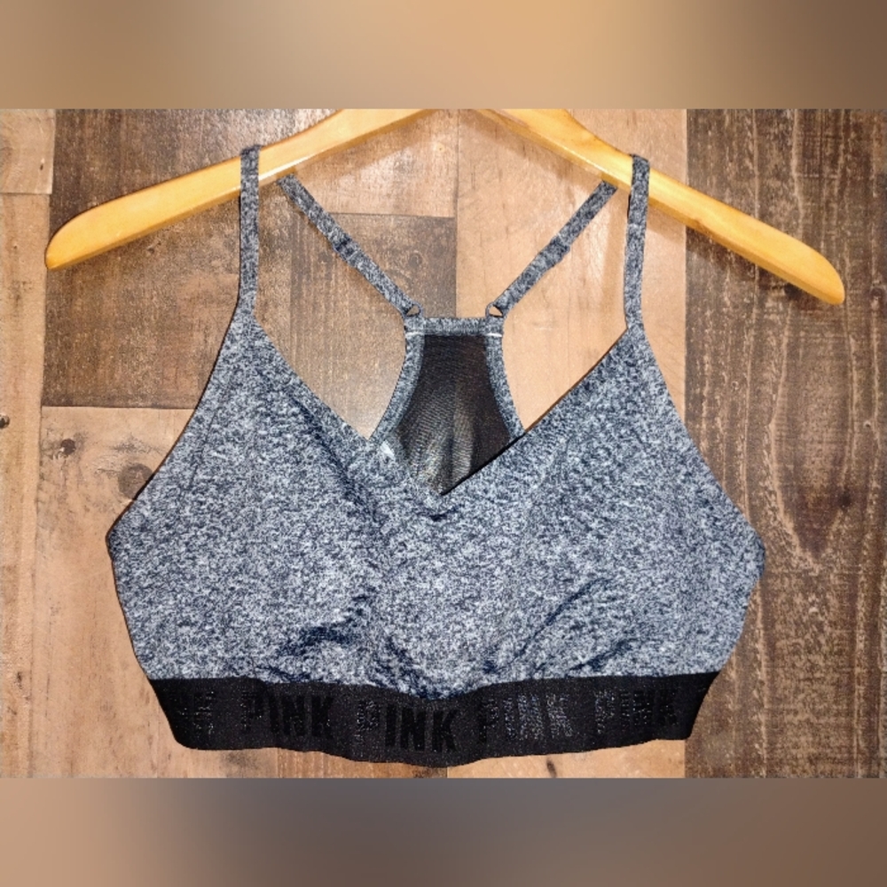 Pink Active Victoria's Secret Women's Gray Sports Bra Size Large
